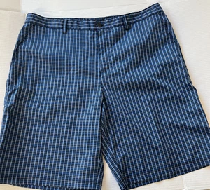 Adidas Men’s Casual Golf Shorts Size 40 Checks Nay Light Blue - Picture 1 of 8