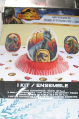 NEW, JURASSIC WORLD TABLE DECORATING KIT BY UNIQUE, DINO'S GALORE - Image 1 of 4