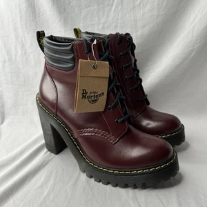 Dr. Martens PERSEPNONE Cherry Red 4" High heeled Boots - Ladies Size 7 - Picture 1 of 8