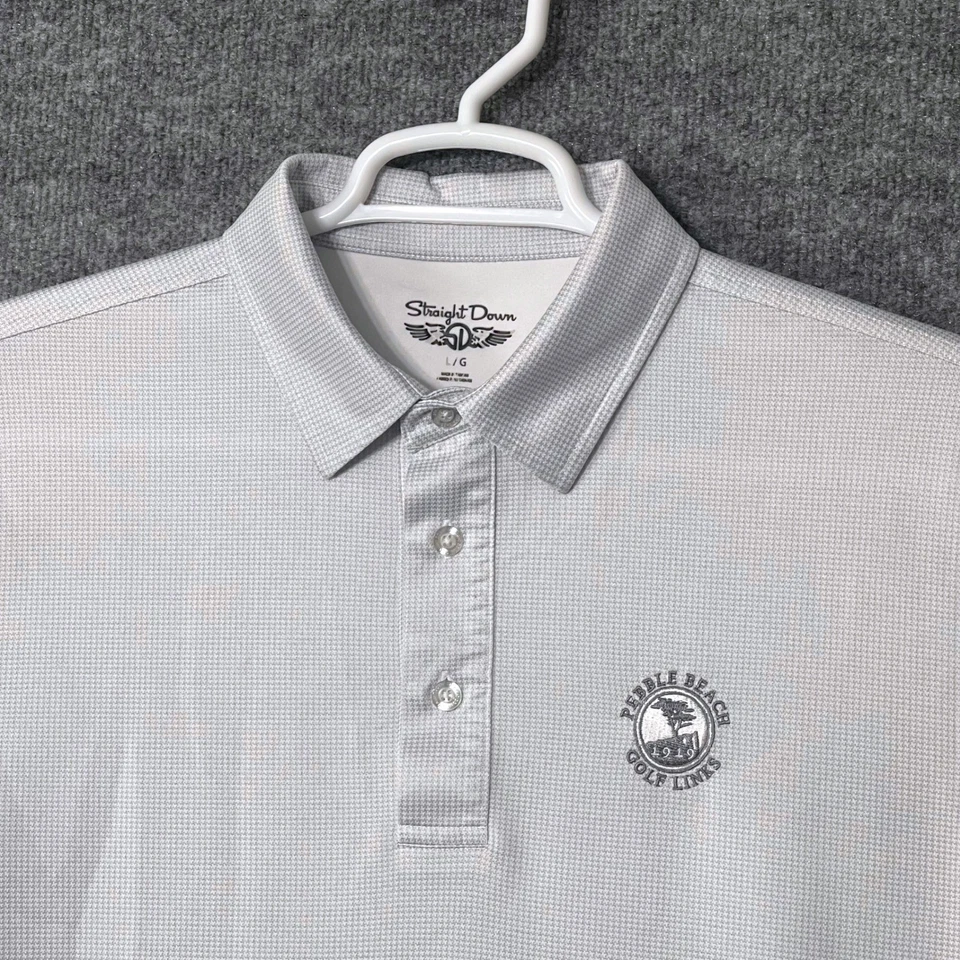 Camisa polo recta con eslabones de golf de playa de guijarros para hombre L gris claro rendimiento Foto 1 de 4