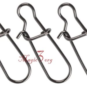 Fishing Swivel Bulk Duo-lock Snap Stainless Steel Clip #1-#8 Crankbait Tackle - Picture 1 of 11