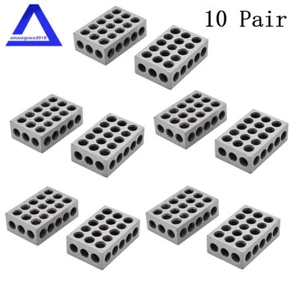 Nuevo 10 Pares Emparejados 1-2-3 Bloques 23 Agujeros .0002" Maquinista 123 Ultra Precisión - Imagen 1 de 6