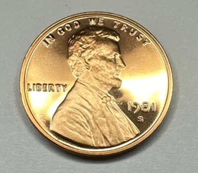 1981-S Lincoln Memorial PROOF Penny 1cent Coin from US Mint Proof Set - Image 1 of 4