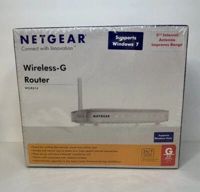 NEW Netgear WGR614 54 Mbps 4-Port Wireless G Router (WGR614NA) SEALED - READ - Image 1 of 4