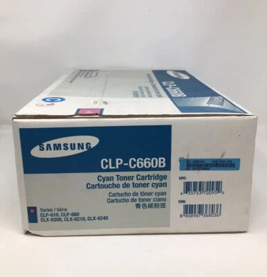 Cartucho de tóner cian Samsung C660B CLP-C660B genuino 610 660 C6200 6210 nuevo Foto 1 de 4