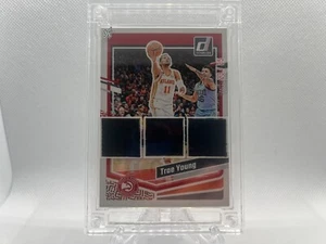2025 jersey fusion trae young game used triple patch 23/25 Hawks Encased - Picture 1 of 2