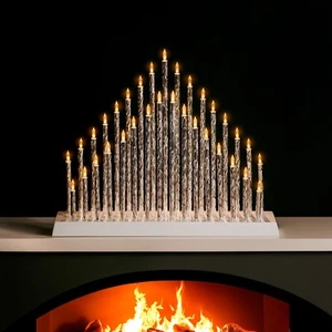 Christmas Silver Candle Bridge 33 LED Twisted Warm White Light Xmas Decoration - Picture 1 of 24