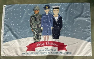 Merry Christmas Armed Forces Flag Navy Army RAF British GB UK - Picture 1 of 1