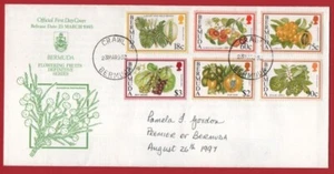 Bermuda 1995 Flowering Fruits Devinitive Series (6) Full Sheets + Signed F.D.C. - Picture 1 of 2