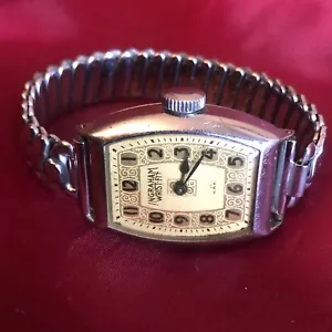 Vintage 1930s Ingraham Wrist Fit Watch With Silver Tone Metal Band - Picture 1 of 10