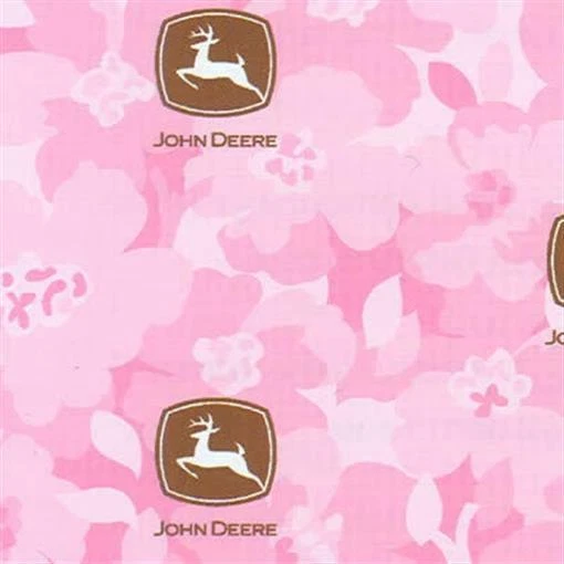 Tela de algodón rosa camuflaje floral tractor John Deere vintage por yarda Foto 1 de 1