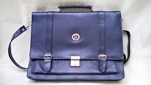 Vintage Black Faux Leather Chiltern Via Moda Roma Satchel Shoulder Bag - Picture 1 of 9