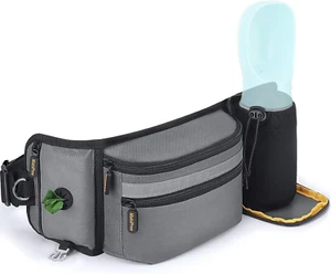 Dog Treat Pouch for Training – Built in Poop Bag Dispenser W/Water Bottle Holder - Picture 1 of 12
