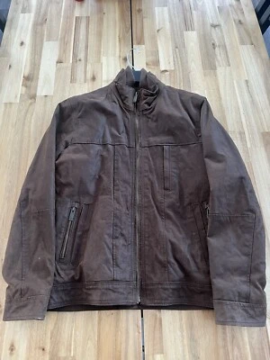 BARNEYS ORIGINALS Brown Full Zip Fleece Lined Leather Jacket Size - Medium - Image 1 of 4