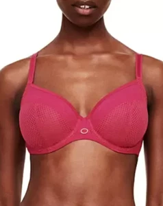 Chantelle L125747 Womens Magenta Red Parisian Plunge Underwire Bra Size 34B - Picture 1 of 2