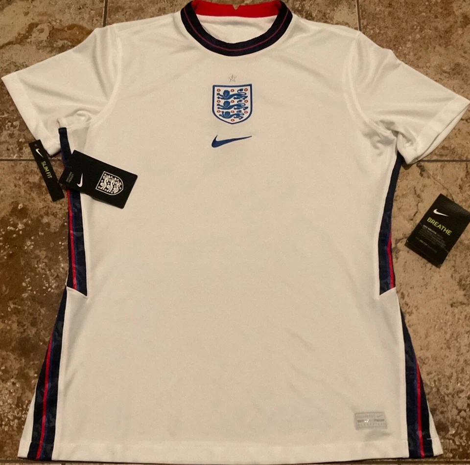 NIKE SLIM FIT JERSEY ENGLAND 20/21 STADIUM HOME JERSEY CD0895-100 ( WOMENS L )
