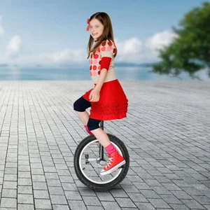 16" Wheel Unicycle Balance Cycling Training Fitness Bike Adjustable Height - Picture 1 of 23