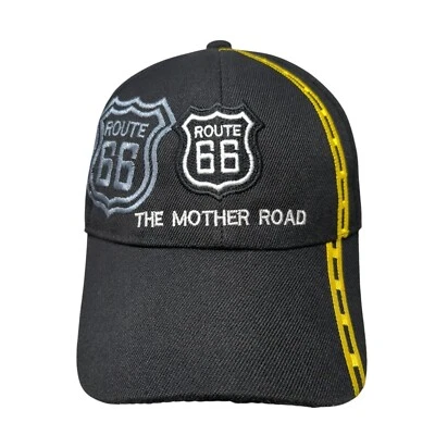 Gorra Route 66 The Mother Road con tirantes negra talla única ajustable bordada Foto 1 de 4