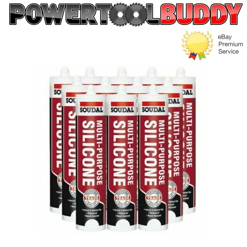 Soudal Sigillante Silicone Multiuso Commercio Bianco Trasparente Nero Marrone Grigio x 12  - Immagine 1 di 1