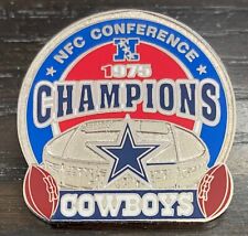 1975 DALLAS COWBOYS ~ NFC CONFERENCE CHAMPIONS PIN ~ Willabee & Ward + INFO CARD