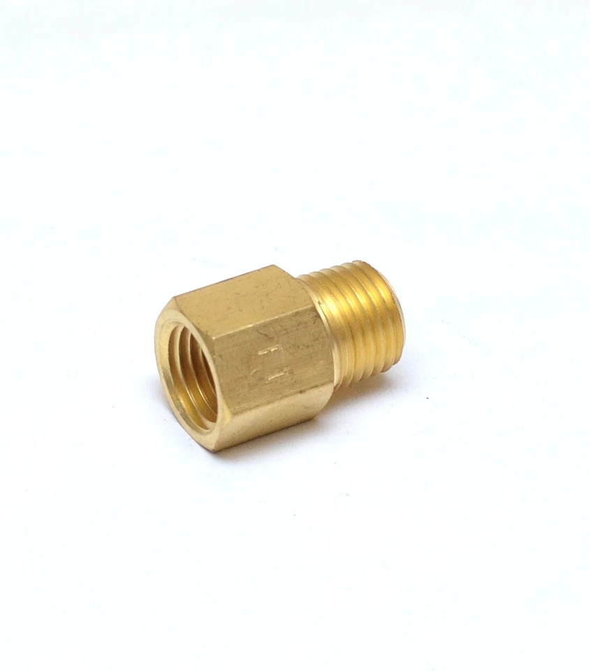 1/4" NPT Female American to 1/4" BSPT (R) Male British 8036-04-04 Pipe Adapter - Image 1 of 4