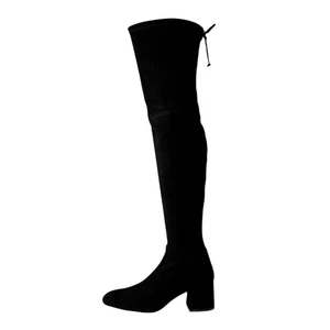 Stuart Weitzman Fleland Damen-Overknee-Stiefel US 7 B schwarzes Wildleder neu ohne Karton - Bild 1 von 12