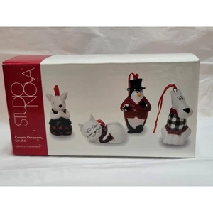 Studio Nova Ceramic Christmas Ornaments Set of 4 Santa's Little Helpers New - Picture 1 of 5