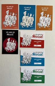 TINTIN / Hergé  LOT de 7 CARTES DE MEMBRE  AMIS DE HERGE années 2008 à 2014 - Picture 1 of 2