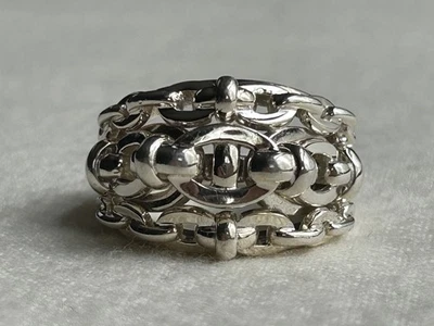 Links Of London Sterling Silver Britlines Cocktail Ring Size 6.5 - Image 1 of 4