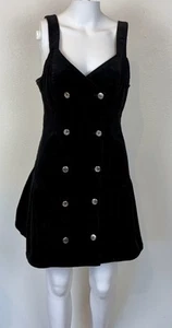 Killstar Griselda Corduroy Mini Dress Black Womens Size L Flare Goth Grunge Emo - Picture 1 of 17