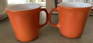 2 Pyrex Coffee Mugs, Burnt Orange, Vintage - Picture 1 of 3