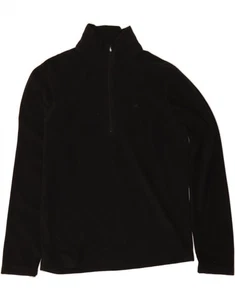 ELLESSE Mens Zip Neck Fleece Jumper Medium Black Polyester DA34 - Picture 1 of 3