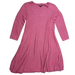 American Eagle Pullover Kleid Mauve 3/4 Arm Pointelle Strick Mini Gr. Medium - Bild 1 von 8