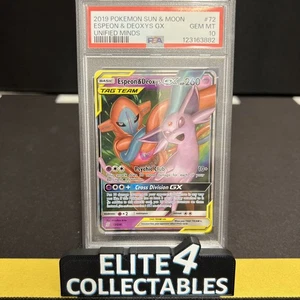 Unified Minds - Espeon & Deoxys Tag Team GX 72/236 - PSA 10 - Imagen 1 de 2