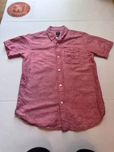 Gapkids boys size xl(12) line blend red short sleeve button shirt - Picture 1 of 11