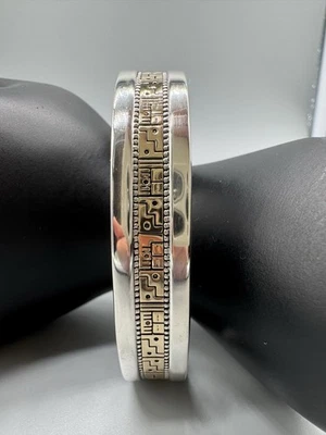 Carolyn Pollack Roderick Tenorio Sterling & 14K Yellow Gold Cuff Bracelet 6.25” - Image 1 of 4