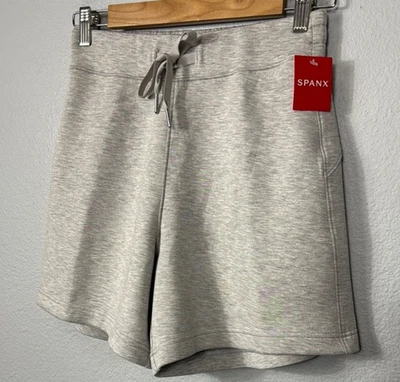 Nuevo con etiquetas Pantalones Cortos Spanx AirEssentials Para Mujer Pequeños Gris Jaspeado Ropa de Salón Pull On Foto 1 de 4