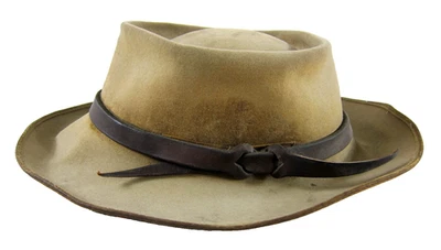 Chapéu Fedora Vintage Stetson Sovereign Open Road Couro Alterado Usado em Desgastado - Imagem 1 de 4