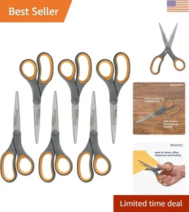 Tijeras unidas de titanio 8" - mango suave, ergonómico, paquete de 6 - corte de precisión - Imagen 1 de 6