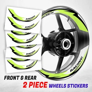 S06W Light Green 2-PIECE Wheel Stickers For YZF-R1M 15 16 17 18 19 20 - Picture 1 of 7