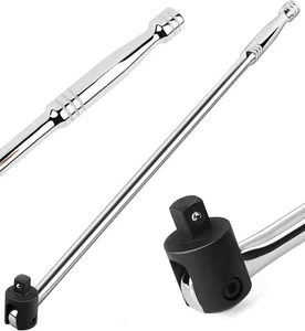 Breaker Bar – 600mm | 1/2" Drive | Cr-V Steel | Flexi Knuckle | 500Nm+ | Silver - Picture 1 of 7