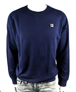 FILA Men's Fleece Lining Crewneck Sweatshirt - Navy Blue Size XL, XXXL - Picture 1 of 5