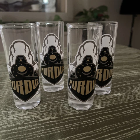 Set Of 4 Purdue Boilermakers College 2oz Shot Glasses Never Used Cover