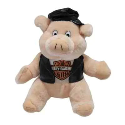 Harley Davidson Cerdo Peluche Animal Sombrero Chaqueta Juguete Suave Juego Regalo Defecto Foto 1 de 4