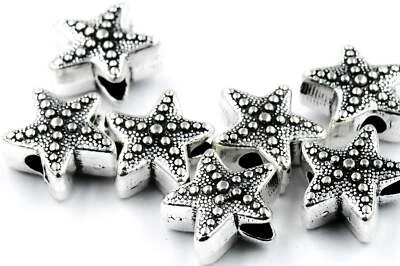 Antique Silver Tibetan Alloy Starfish Beads, 25pc - Image 1 of 3