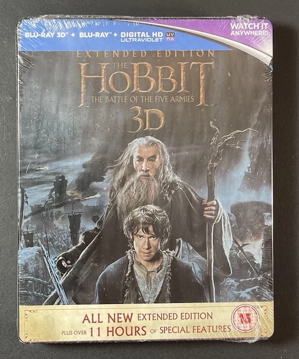 The Hobbit The Battle Of The Five Armies [ Extended STEELBOOK ] (Blu-ray 3D) NEW - Image 1 of 4