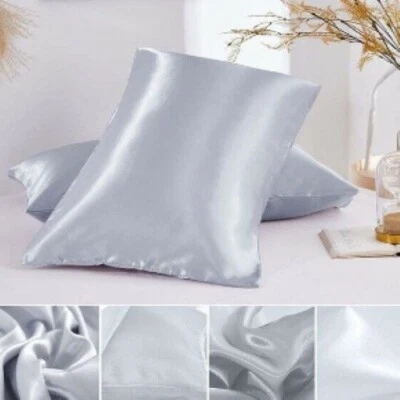 100% Pure Mulberry Silk Pillowcase for Hair Standard Queen Zipper Covers Bedding - Image 1 of 4