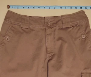 A.n.a. Pants Petite 10 Capri Cargo Brown Women 100% Cotton Wide Leg Poplin 29x21 - Picture 1 of 12