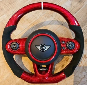 Gen 3 F56 Red Carbon, Alcantara Steering wheel Manual, JCW Pro - Picture 1 of 8