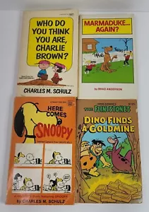 Vintage 1960s to 1970s Peanutes / Flintstones / Marmaduke Book Lot/Bundle of 4 - Picture 1 of 12